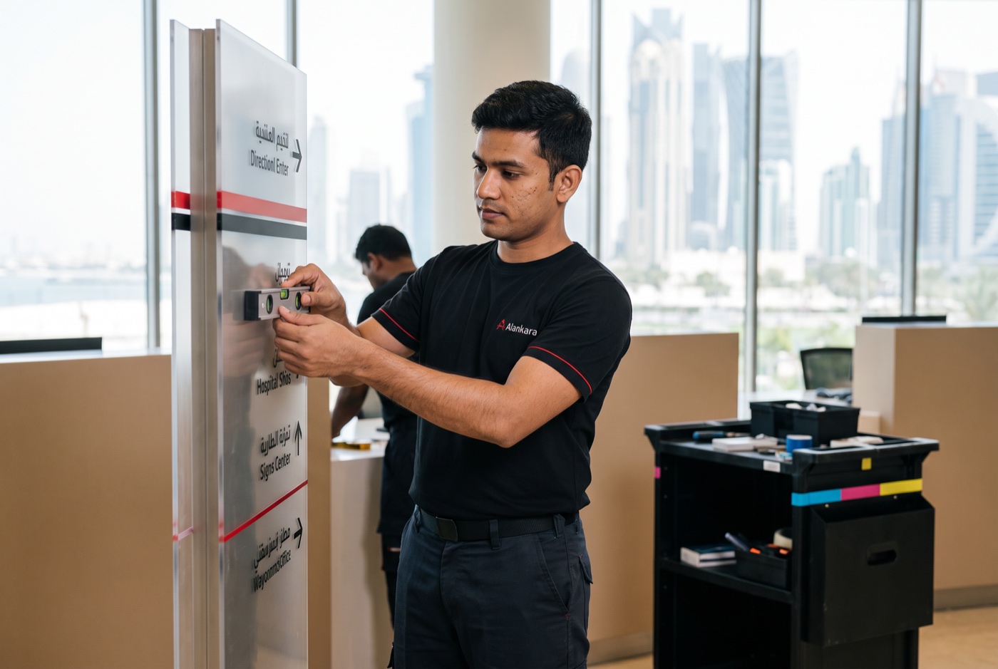 Government wayfinding installation in Doha